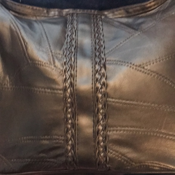 BLACK LEATHER PATCHWORK PURSE WITH MATCHING COIN PURSE - Picture 7 of 13